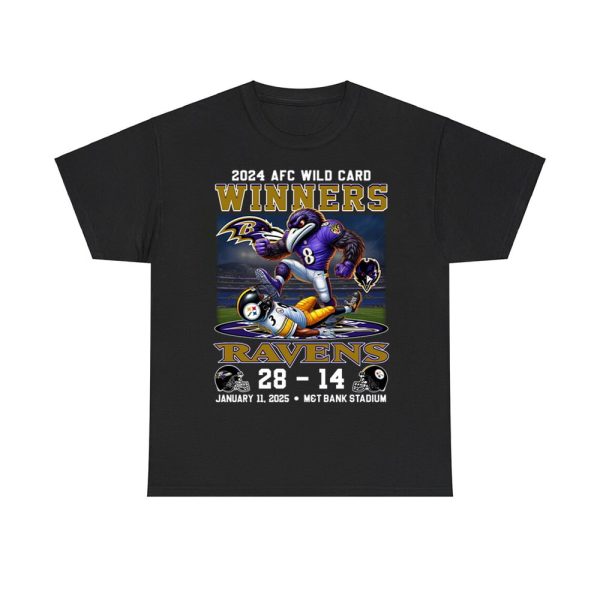 2024 AFC Wild Card Winners Ravens 28-14 Steelers Shirt