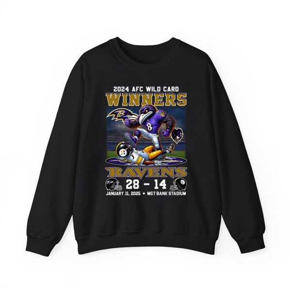 2024 AFC Wild Card Winners Ravens 28 14 Steelers Shirt 3