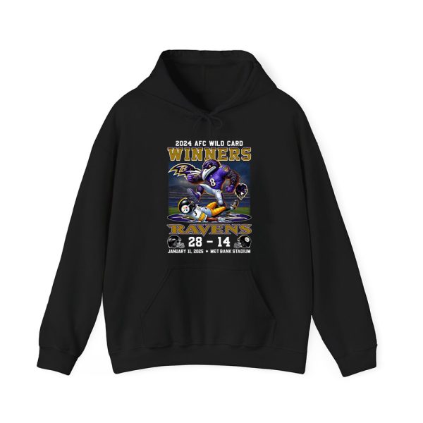 2024 AFC Wild Card Winners Ravens 28 14 Steelers Shirt 4