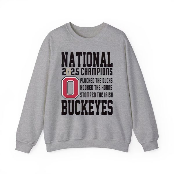 Ohio State Plucked The Ducks Hooked The Horns Stomped The Irish 2025 National Champions Shirt 3