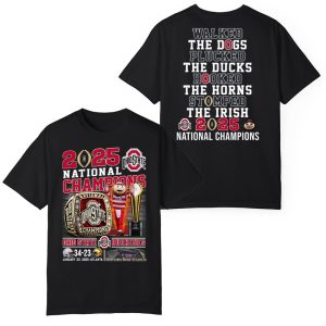 2025 National Champions Ohio State Two-Sided Shirt