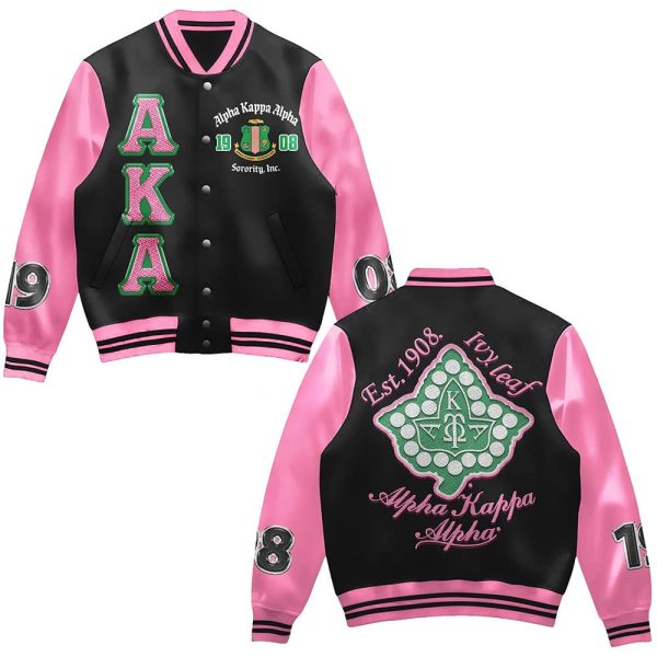 Alpha Kappa Alpha Sorority INC 1908 Print Baseball Jacket