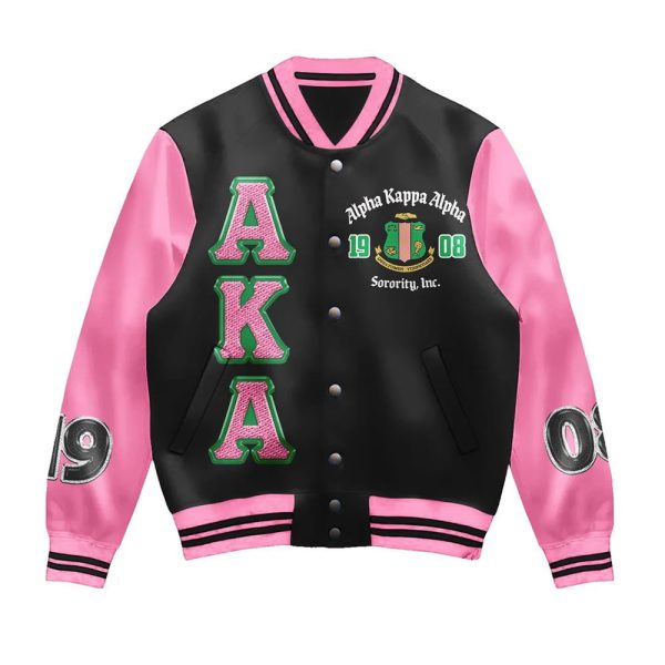 Alpha Kappa Alpha Sorority INC 1908 Print Baseball Jacket 2