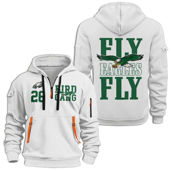 Bird Gang Fly Eagles Fly Quarter Zip Hoodie