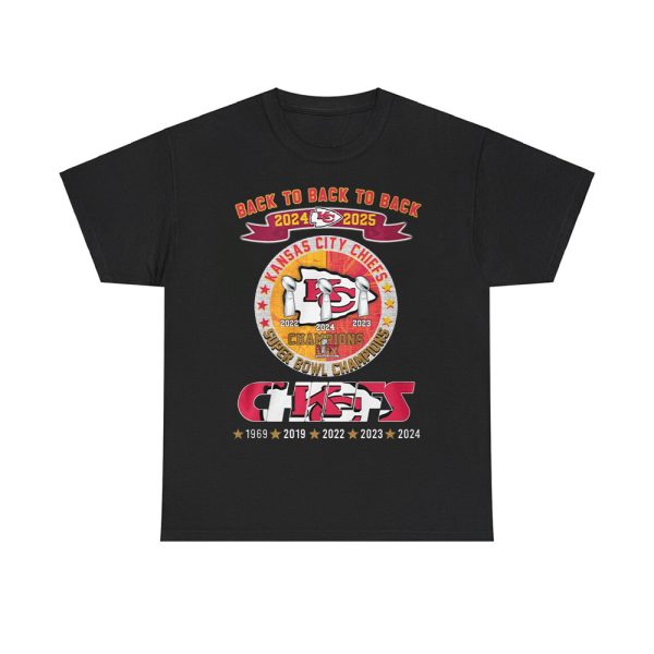 Chiefs Back To Back To Back 2024 2025 Super Bowl Champions Shirt