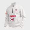 Chiefs Football Custom Quarter Zip Collar Sweatshirt