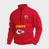 Chiefs Football Custom Quarter Zip Collar Sweatshirt 2