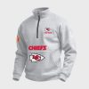 Chiefs Football Custom Quarter Zip Collar Sweatshirt 3