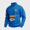 Chiefs Football Custom Quarter Zip Collar Sweatshirt 5