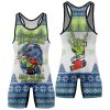 Christmas Santa Choking Grnch Wrestling Singlet