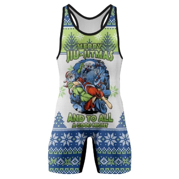 Christmas Santa Choking Grnch Wrestling Singlet 2