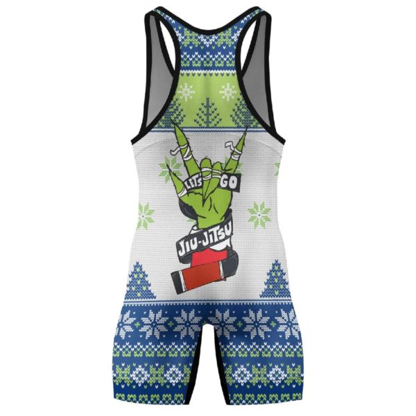 Christmas Santa Choking Grnch Wrestling Singlet 3