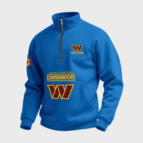 Commanders Football Custom Quarter Zip Collar Sweatshirt 5