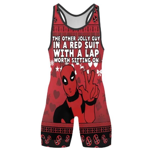 Deadpool The Other Jolly Guy In A Red Suit With A Lap Worth Sitting On Wrestling Singlet 2