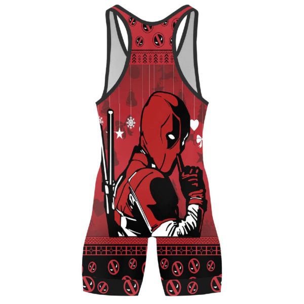 Deadpool The Other Jolly Guy In A Red Suit With A Lap Worth Sitting On Wrestling Singlet 3