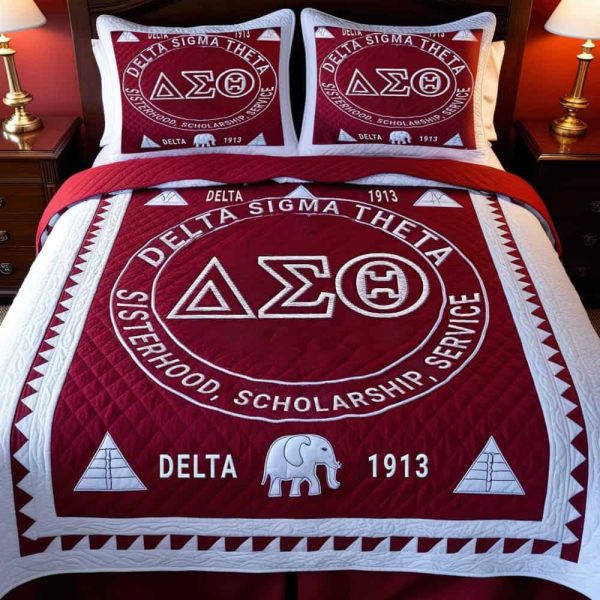 Delta Sigma Theta Sisterhood Scholarship Service Delta 1913 Bedding Set