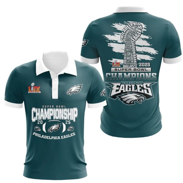 Eagles 2025 Champions Super Bowl Polo Shirt