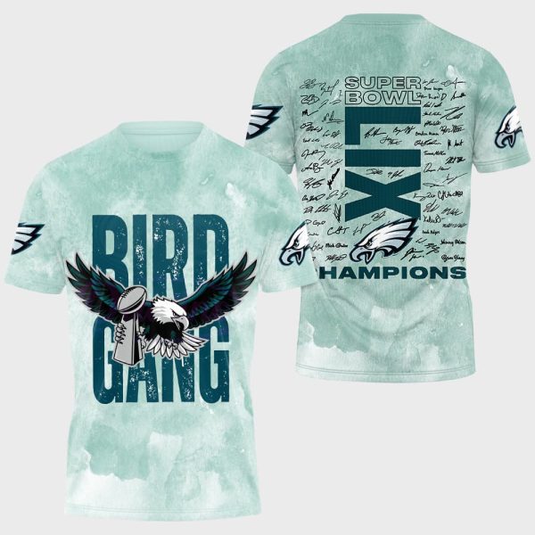 Eagles Bird Gang Super Bowl LIX Champions 3D Shirt