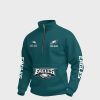 Eagles Football Custom Quarter Zip Collar Sweatshirt