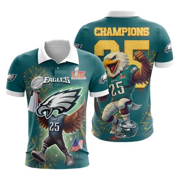 Eagles Super Bowl LIX Champions 2025 Polo Shirt