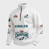 Eagles Super Bowl LIX Champions Custom Quarter Zip Collar Sweatshirt 3