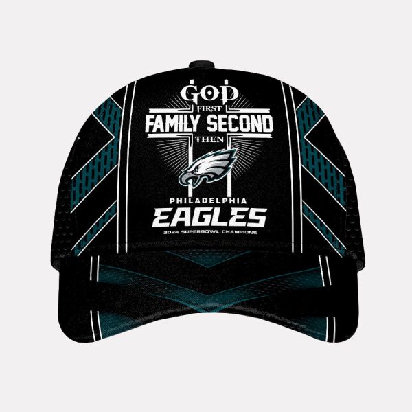 God First Family Second Then Eagles Superbowl Champions Hat