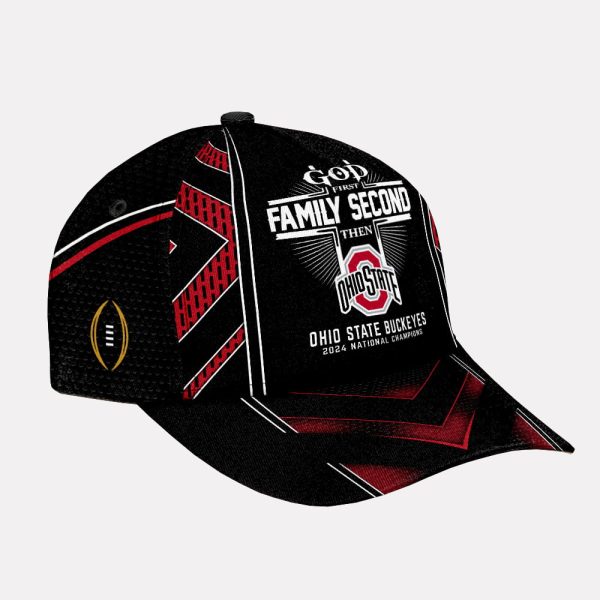 God First Family Second Then Ohio State 2024 National Champions Hat 2