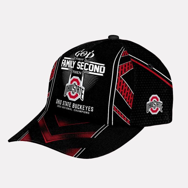 God First Family Second Then Ohio State 2024 National Champions Hat 3