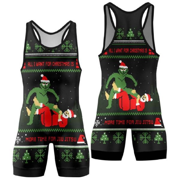 Grnch And Santa Jiu Jitsu Wrestling Singlet