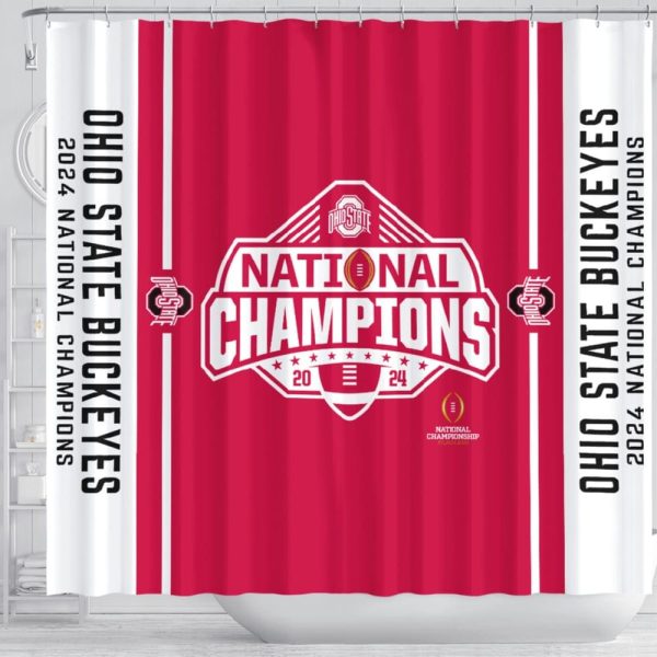 Ohio State 2024 National Champions Shower Curtain 2