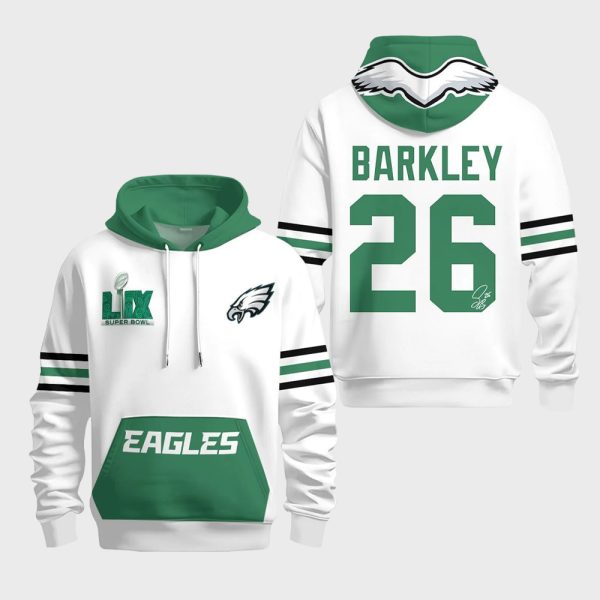 Philadelphia Football Barkley 26 Super Bowl LIX Champions Hoodie