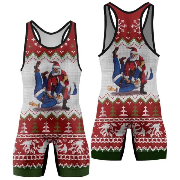 Santa Merry Jitmas Wrestling Singlet