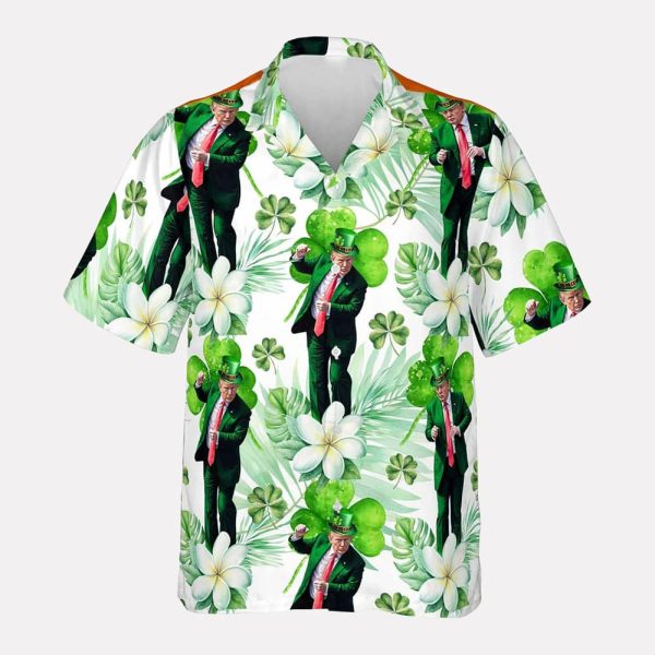 Trump Funny Dancing Irish Flag Hawaiian Shirt 2