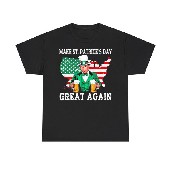 Trump Make St Patrick's Day Great Again USA Map Shirt