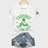 Womens Everybody In The Pub Getting Tipsy St Patricks Day Printed V Neck T Shirt 2