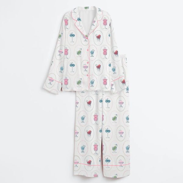 Women's Ice Cream Long Sleeve Pajama Set