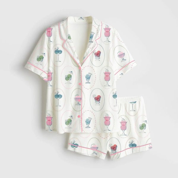 Womens Ice Cream Long Sleeve Pajama Set 2