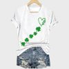 Womens St Patricks Day Printed V Neck T Shirt 2