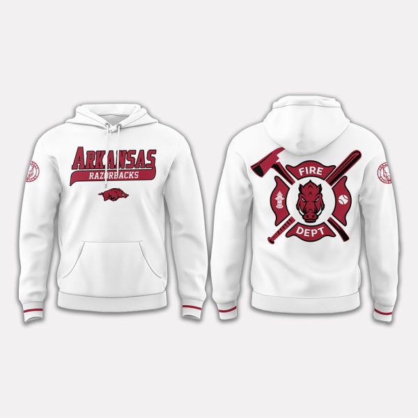 Arkansas Baseball Firefighter Appreciation Hoodie 2025