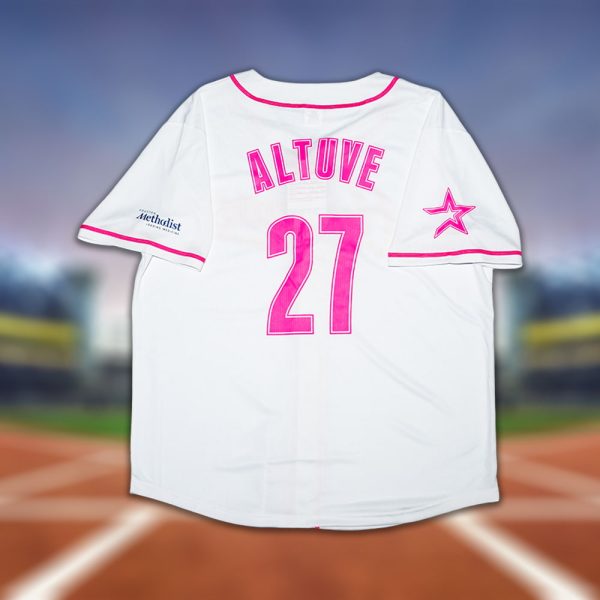 Astros Jose Altuve Throwback White and Pink Jersey 2025 Giveaway 2