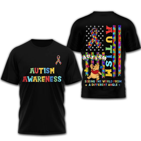 Autism Awareness Winnie The Pooh Two-Sided Shirt