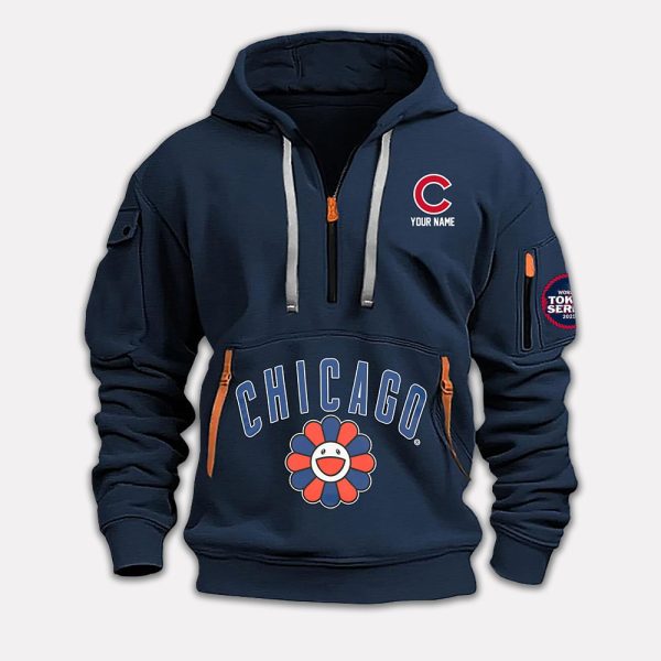 Cubs 2025 World Tour Tokyo Series Quarter Zip Hoodie 3