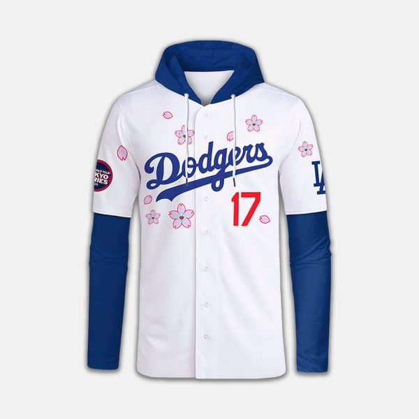 Dodgers 2025 World Tour Tokyo Series Hooded Baseball Jersey 2