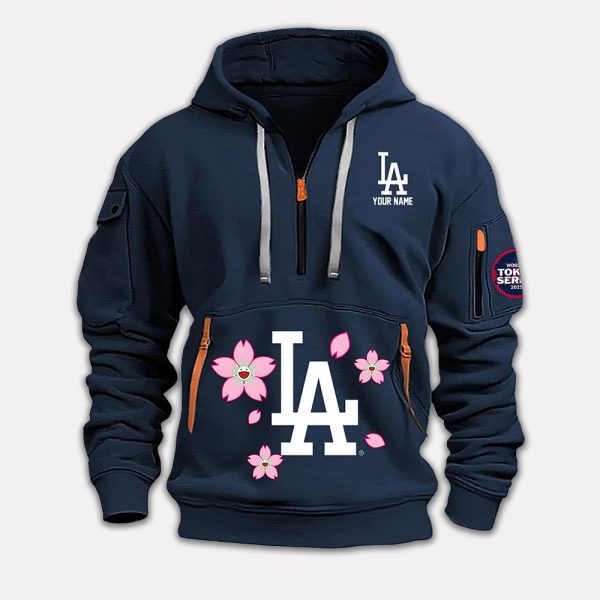Dodgers 2025 World Tour Tokyo Series Quarter Zip Hoodie 4