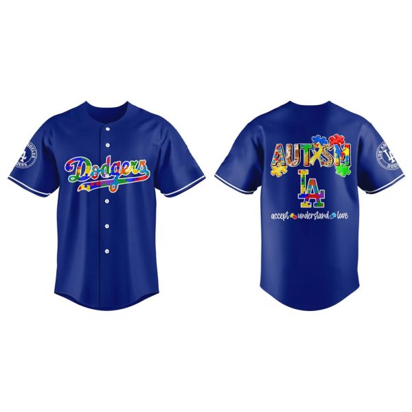 Dodgers Autism Awareness Day Baseball Jersey 2025