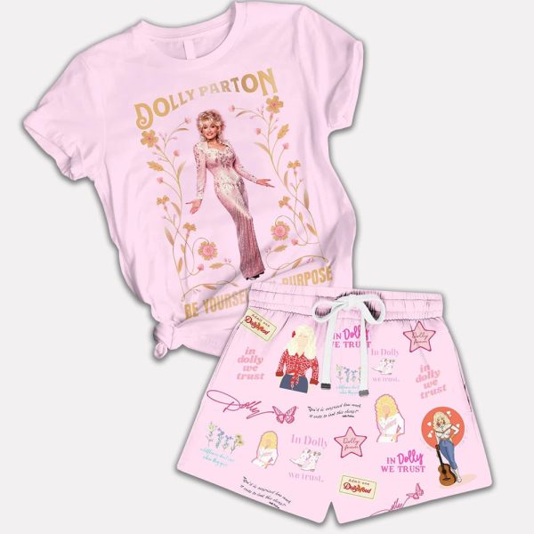 Dolly Parton Be Yourself On Purpose Shirt And Short Pajama Set