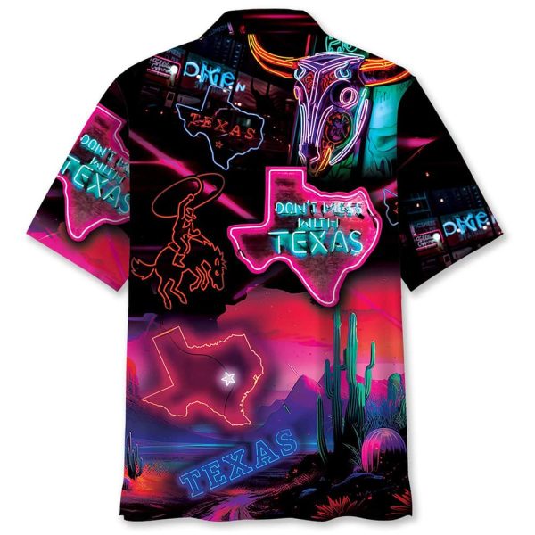 Dont Mess With Texas Neon Style Hawaiian Shirt 2