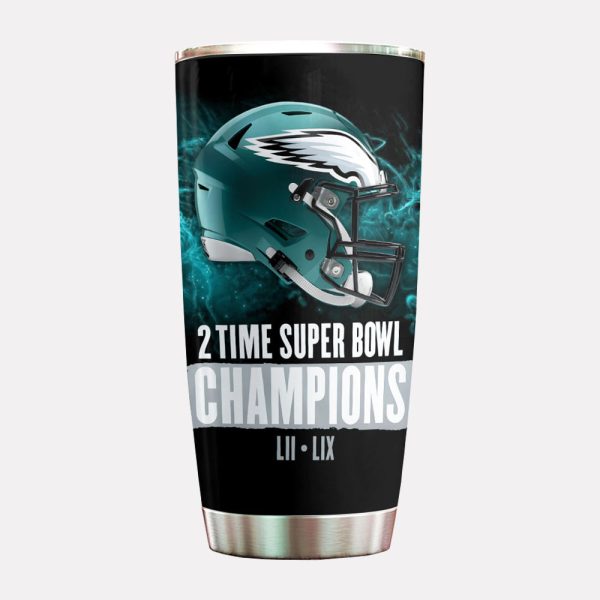 Eagles 2 Time Super Bowl Champions LII LIX Tumbler 3