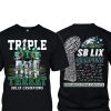 Eagles Triple Threat SB LIX Champions Two-Sided Shirt