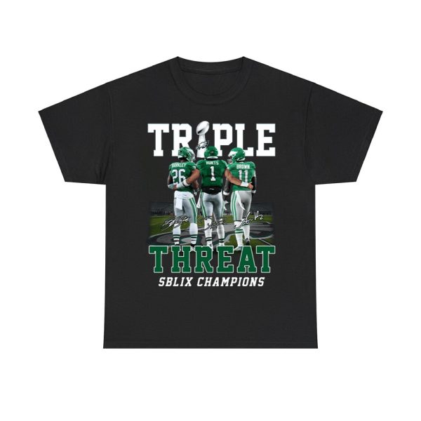 Eagles Triple Threat SB LIX Champions Two Sided Shirt 2